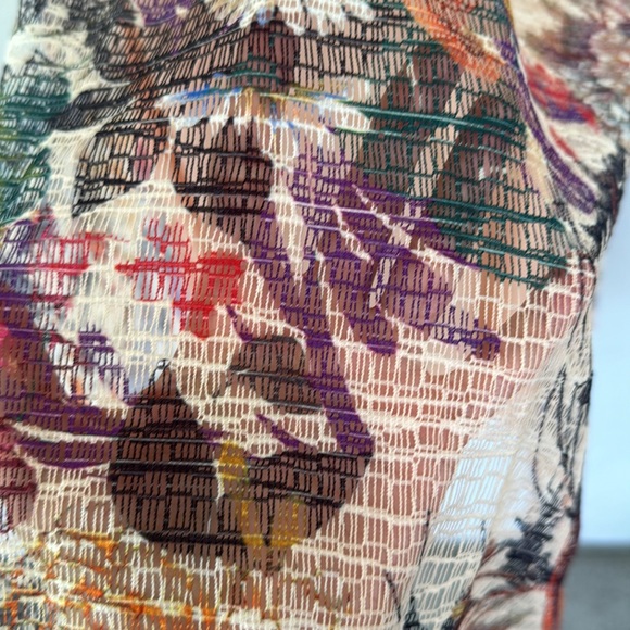 Anthropologie Maeve peach purple floral sheer layered mesh cocktail dress size 2 - Picture 10 of 13